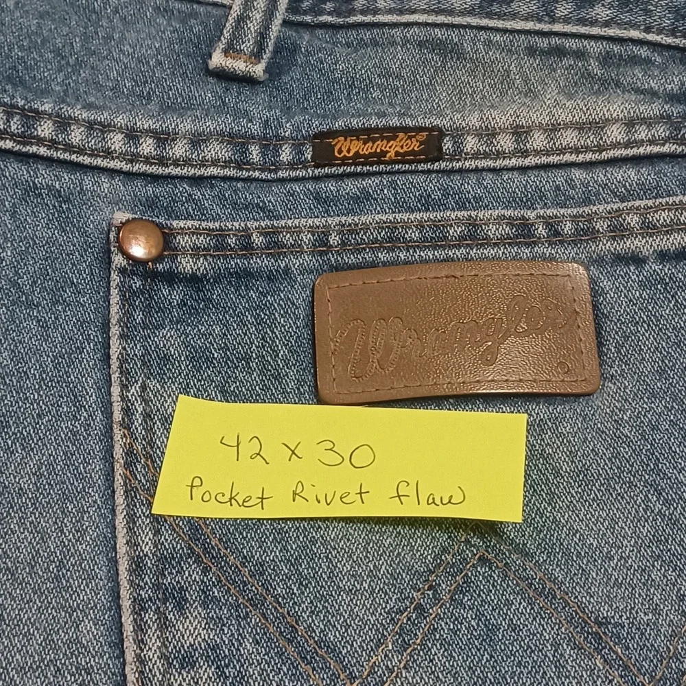 Wrangler Mens 13MWZGK‎ Cowboy Cut Original Fit Jeans Blue Denim 42x30 High Rise